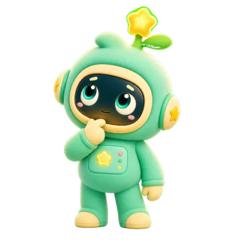 Leo the AI robot thinking about a child's question